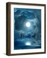 Magic Moon-lilkar-Framed Art Print