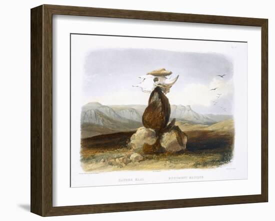 Magic Pile Erected by Assiniboin Indians, Plate 15, Travels in the Interior of North America-Karl Bodmer-Framed Giclee Print