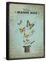 Magic Poster with Hat, Wand and Butterflies-shootandwin-Framed Stretched Canvas