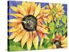 Magic Sunflowers-Mary Russel-Stretched Canvas