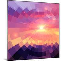 Magic Sunset in Abstract Stained Glass-art_of_sun-Mounted Art Print
