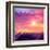 Magic Sunset in Abstract Stained Glass-art_of_sun-Framed Art Print