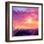 Magic Sunset in Abstract Stained Glass-art_of_sun-Framed Art Print