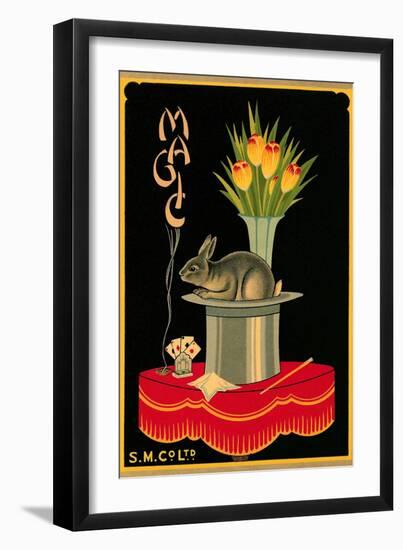 Magic, Tulips, Rabbit, Hat-null-Framed Art Print