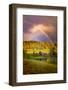 Magical Autumn Ranch and Rainbow, Vermont, New England Fall Color-Vincent James-Framed Photographic Print