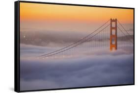 Magical Drift, Golden Gate Bridge Fog and Early Morning Light, San Francisco-Vincent James-Framed Stretched Canvas