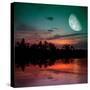 Magical Evening on the Ocean and the Moon-Krivosheev Vitaly-Stretched Canvas