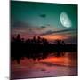 Magical Evening on the Ocean and the Moon-Krivosheev Vitaly-Mounted Photographic Print