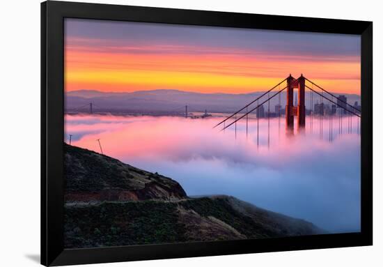 Magical First Light and Fog at Golden Gate Bridge, San Francisco-Vincent James-Framed Photographic Print