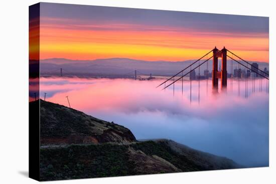 Magical First Light and Fog at Golden Gate Bridge, San Francisco-Vincent James-Stretched Canvas