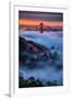 Magical Fog and Sunrise Light, Golden Gate Bridge, San Francisco-Vincent James-Framed Photographic Print