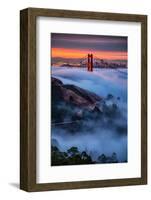 Magical Fog and Sunrise Light, Golden Gate Bridge, San Francisco-Vincent James-Framed Photographic Print