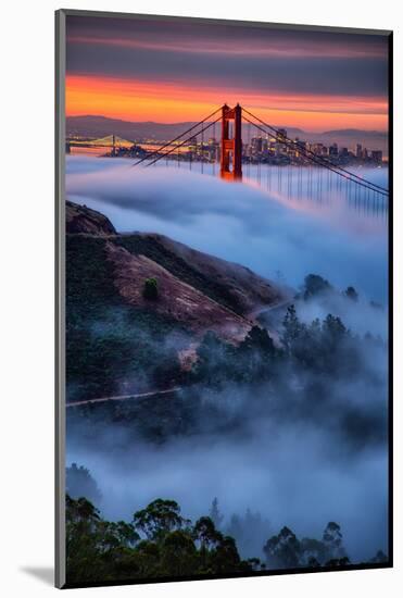 Magical Fog and Sunrise Light, Golden Gate Bridge, San Francisco-Vincent James-Mounted Photographic Print