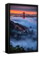 Magical Fog and Sunrise Light, Golden Gate Bridge, San Francisco-Vincent James-Framed Stretched Canvas