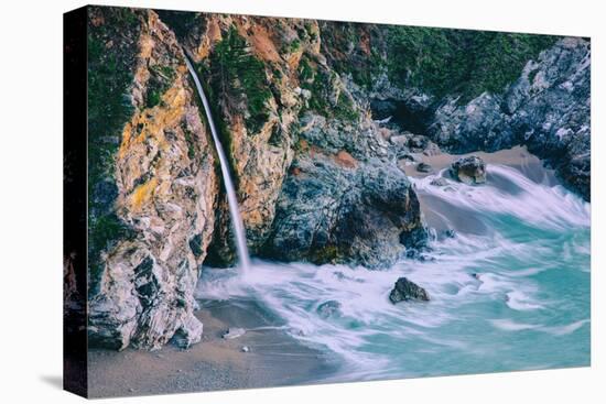 Magical McWay Waterfall and Beach Scene, Big Sur California Coast-Vincent James-Stretched Canvas