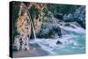 Magical McWay Waterfall and Beach Scene, Big Sur California Coast-Vincent James-Stretched Canvas