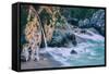 Magical McWay Waterfall and Beach Scene, Big Sur California Coast-Vincent James-Framed Stretched Canvas