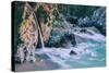 Magical McWay Waterfall and Beach Scene, Big Sur California Coast-Vincent James-Stretched Canvas