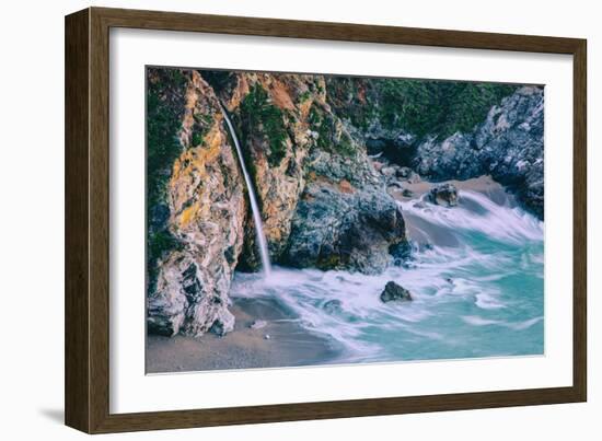 Magical McWay Waterfall and Beach Scene, Big Sur California Coast-Vincent James-Framed Photographic Print