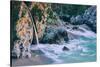 Magical McWay Waterfall and Beach Scene, Big Sur California Coast-Vincent James-Stretched Canvas