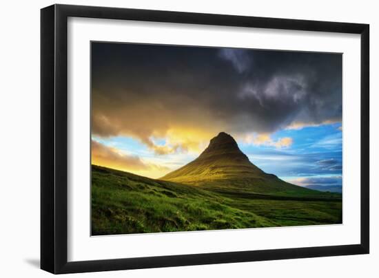 Magical Midnght Sun Light at Kirkjufell, Snæfellsnes Peninsula, Iceland-Vincent James-Framed Photographic Print