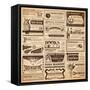 Magical Newspaper Page with Classifieds - Perfect for Halloween-shootandwin-Framed Stretched Canvas