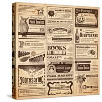 Magical Newspaper Page with Classifieds - Perfect for Halloween-shootandwin-Stretched Canvas