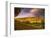 Magical Rainbow and Autumn Ranch, Vermont, New England Fall Color-Vincent James-Framed Photographic Print