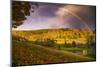 Magical Rainbow and Autumn Ranch, Vermont, New England Fall Color-Vincent James-Mounted Photographic Print
