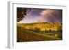 Magical Rainbow and Autumn Ranch, Vermont, New England Fall Color-Vincent James-Framed Photographic Print