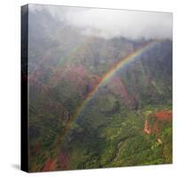 Magical Rainbow in Waimea Canyon in Kauai from a Helicopter-pdb1-Stretched Canvas