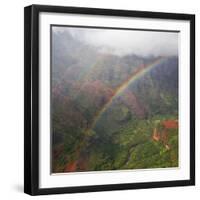 Magical Rainbow in Waimea Canyon in Kauai from a Helicopter-pdb1-Framed Photographic Print