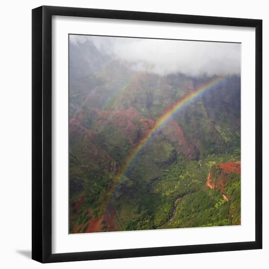 Magical Rainbow in Waimea Canyon in Kauai from a Helicopter-pdb1-Framed Photographic Print