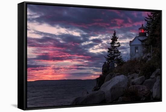 Magical Sunset at Bass Harbor Lighthouse, Maine-Vincent James-Framed Stretched Canvas