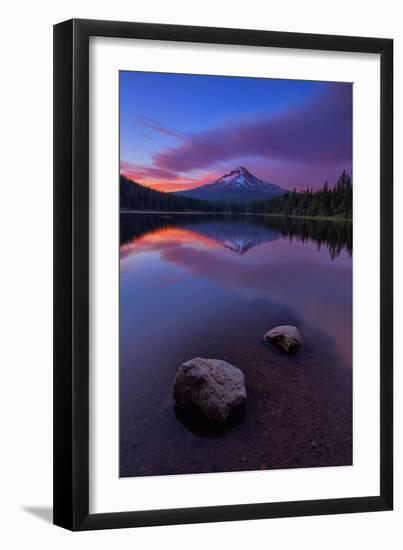 Magical Sunset at Trillium Lake, Mount Hood, Oregon, Pacific Northwest-Vincent James-Framed Photographic Print
