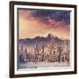 Magical Winter Landscape, Background with Some Soft Highlights and Snow Flakes-standret-Framed Photographic Print