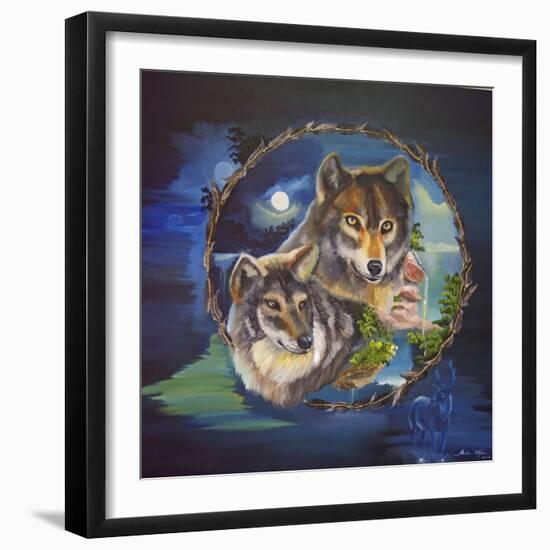 Magical Wolves-Sue Clyne-Framed Giclee Print