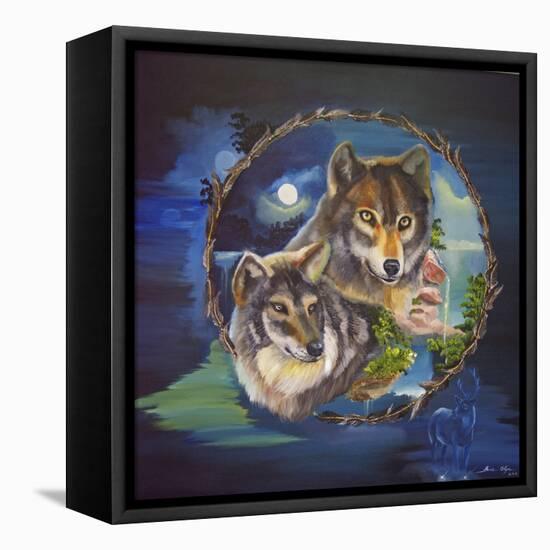 Magical Wolves-Sue Clyne-Framed Stretched Canvas