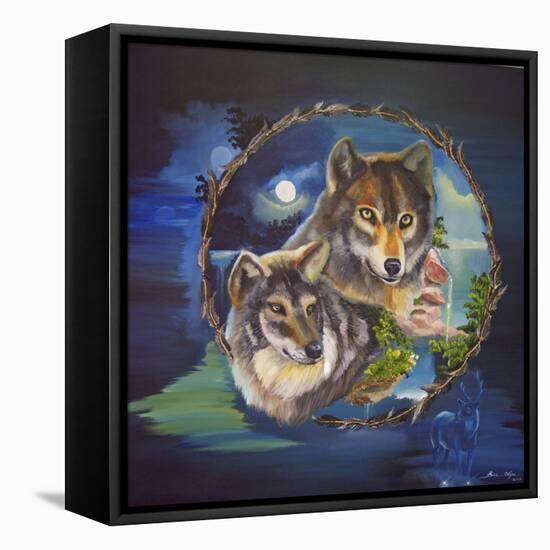 Magical Wolves-Sue Clyne-Framed Stretched Canvas