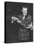 Magician at French Casino Does Sleight of Hand Tricks-Peter Stackpole-Stretched Canvas