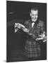 Magician at French Casino Does Sleight of Hand Tricks-Peter Stackpole-Mounted Photographic Print
