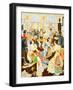 Magician In A Public Salon Performance-null-Framed Art Print