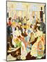 Magician In A Public Salon Performance-null-Mounted Art Print