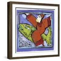 Magician on a Green Fish-Leslie Xuereb-Framed Giclee Print