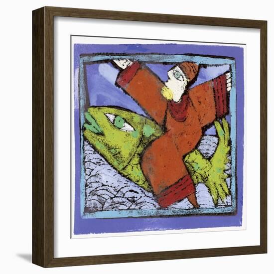 Magician on a Green Fish-Leslie Xuereb-Framed Giclee Print