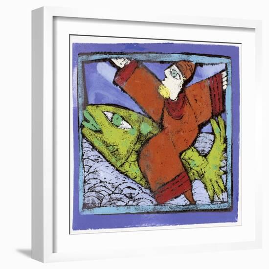 Magician on a Green Fish-Leslie Xuereb-Framed Giclee Print