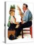 "Magician" or "Card Tricks", March 22,1930-Norman Rockwell-Stretched Canvas