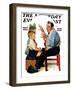 "Magician" or "Card Tricks" Saturday Evening Post Cover, March 22,1930-Norman Rockwell-Framed Giclee Print