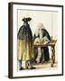 Magistrate Playing Cards with Masked Man, by Jan Grevenbroeck (1731-1807), Italy, 18th Century-null-Framed Giclee Print