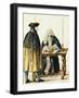 Magistrate Playing Cards with Masked Man, by Jan Grevenbroeck (1731-1807), Italy, 18th Century-null-Framed Giclee Print